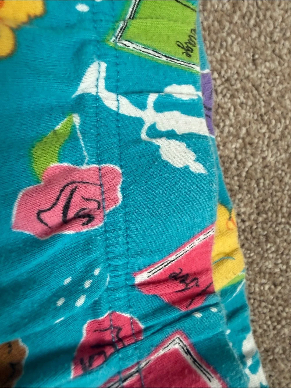 Disney Belle Pajama Set in Yellow, Teal & White